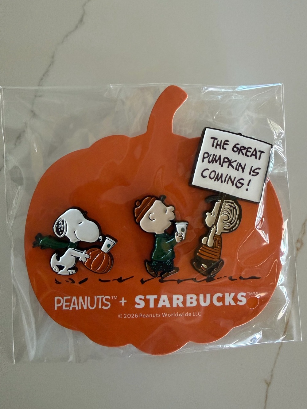 Starbucks Pumpkin Peanuts Enamel Pin Set